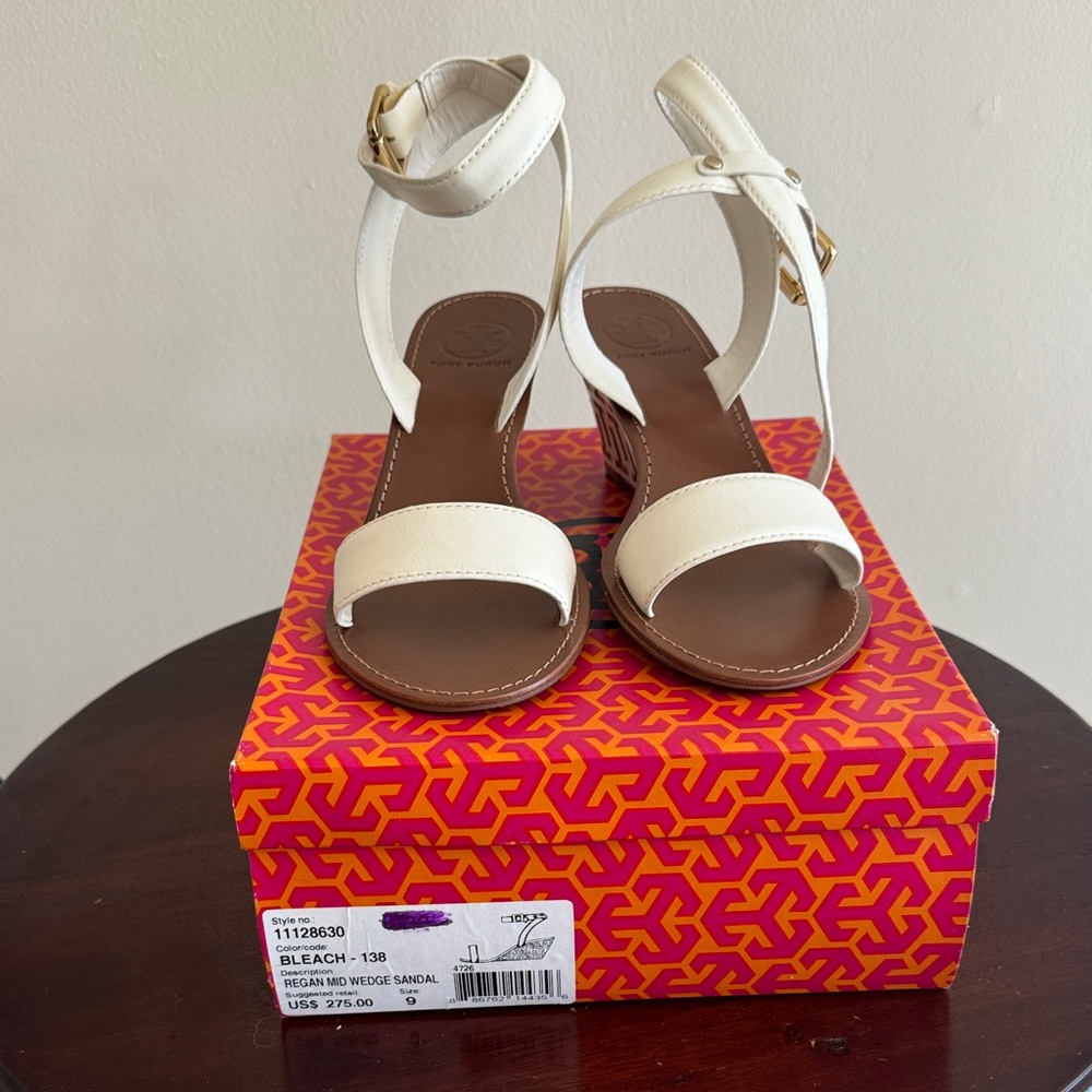 Tory Burch White Ankle Strap Sandals NWT